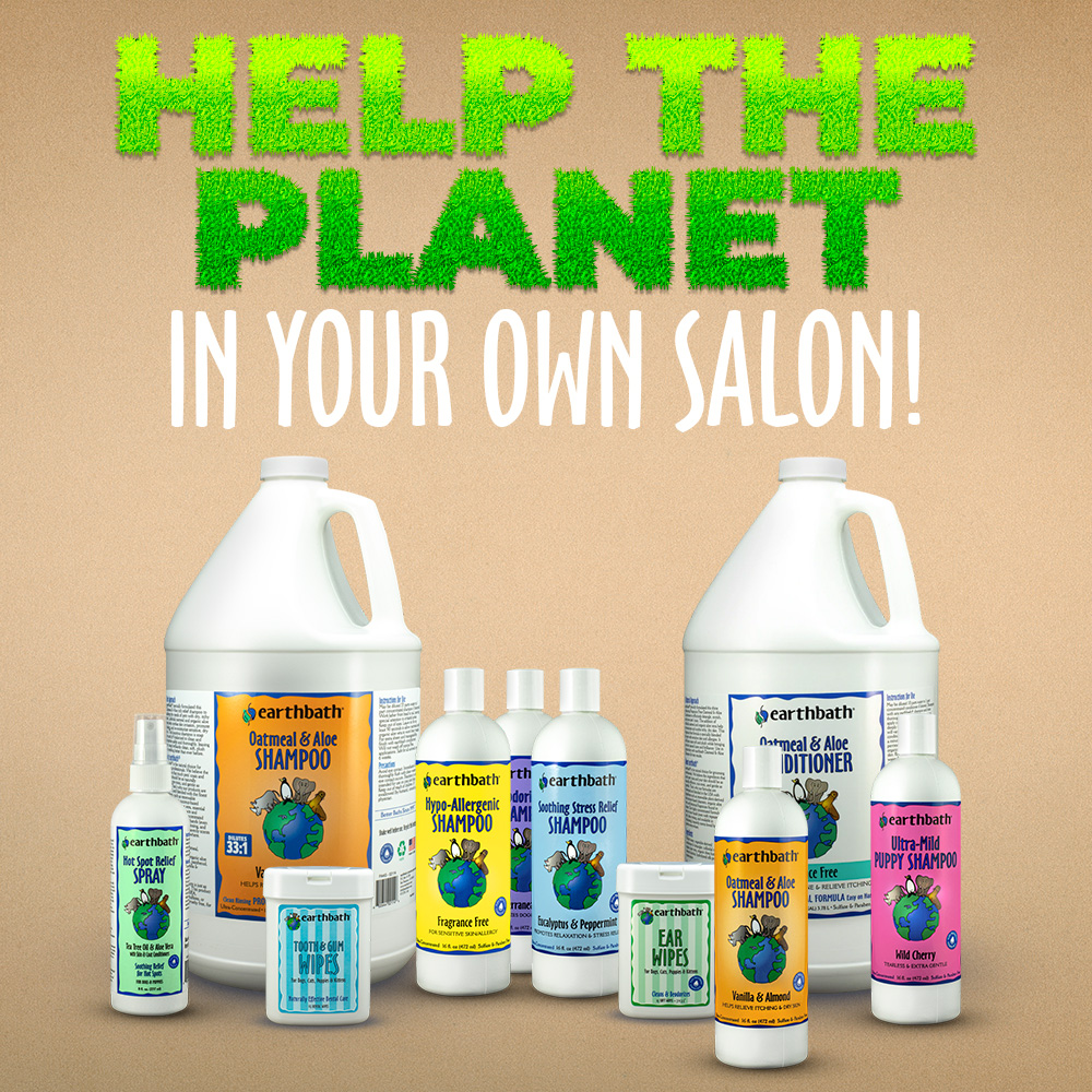 earthbath products on brown background