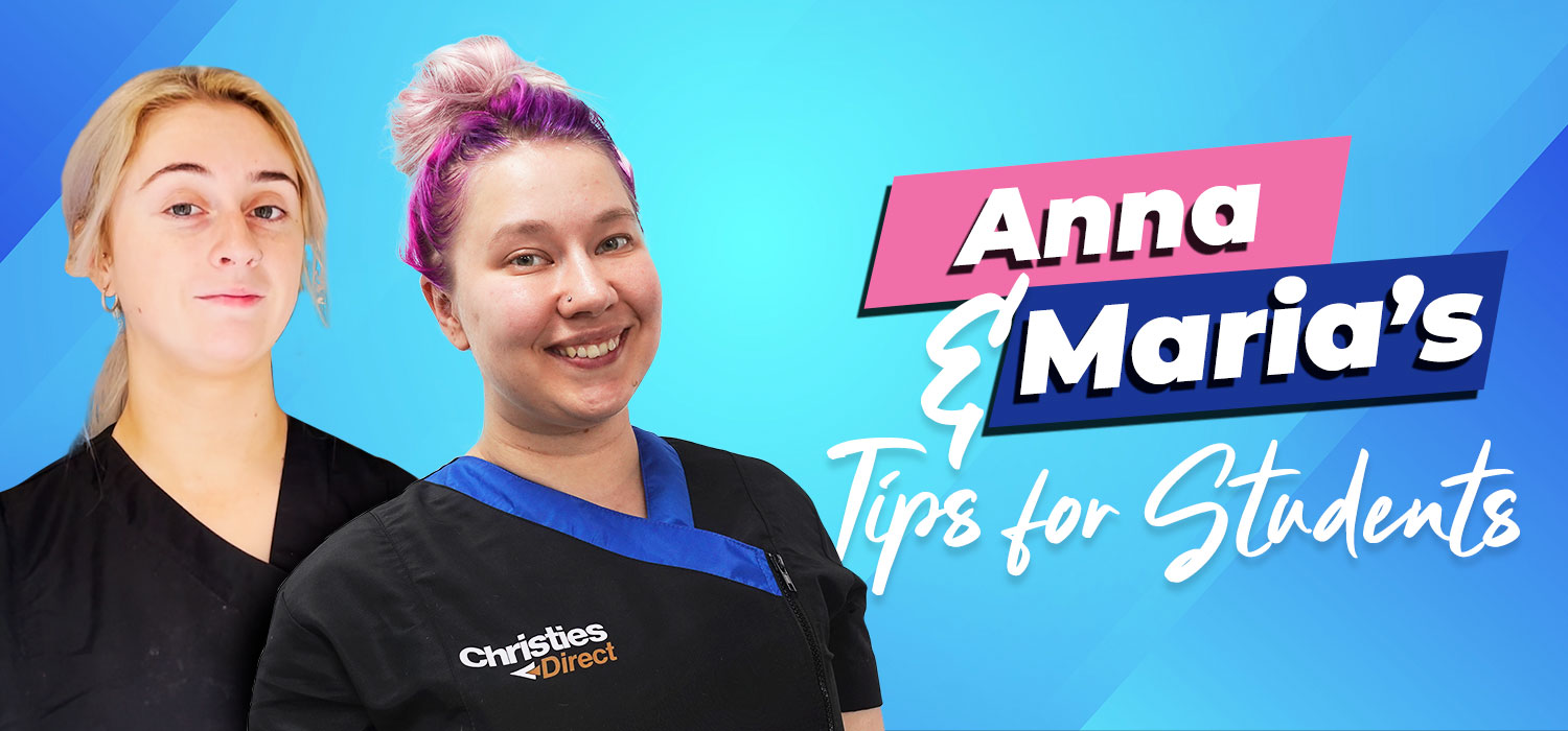anna mulholland and maria bjorn with text "tips for students"