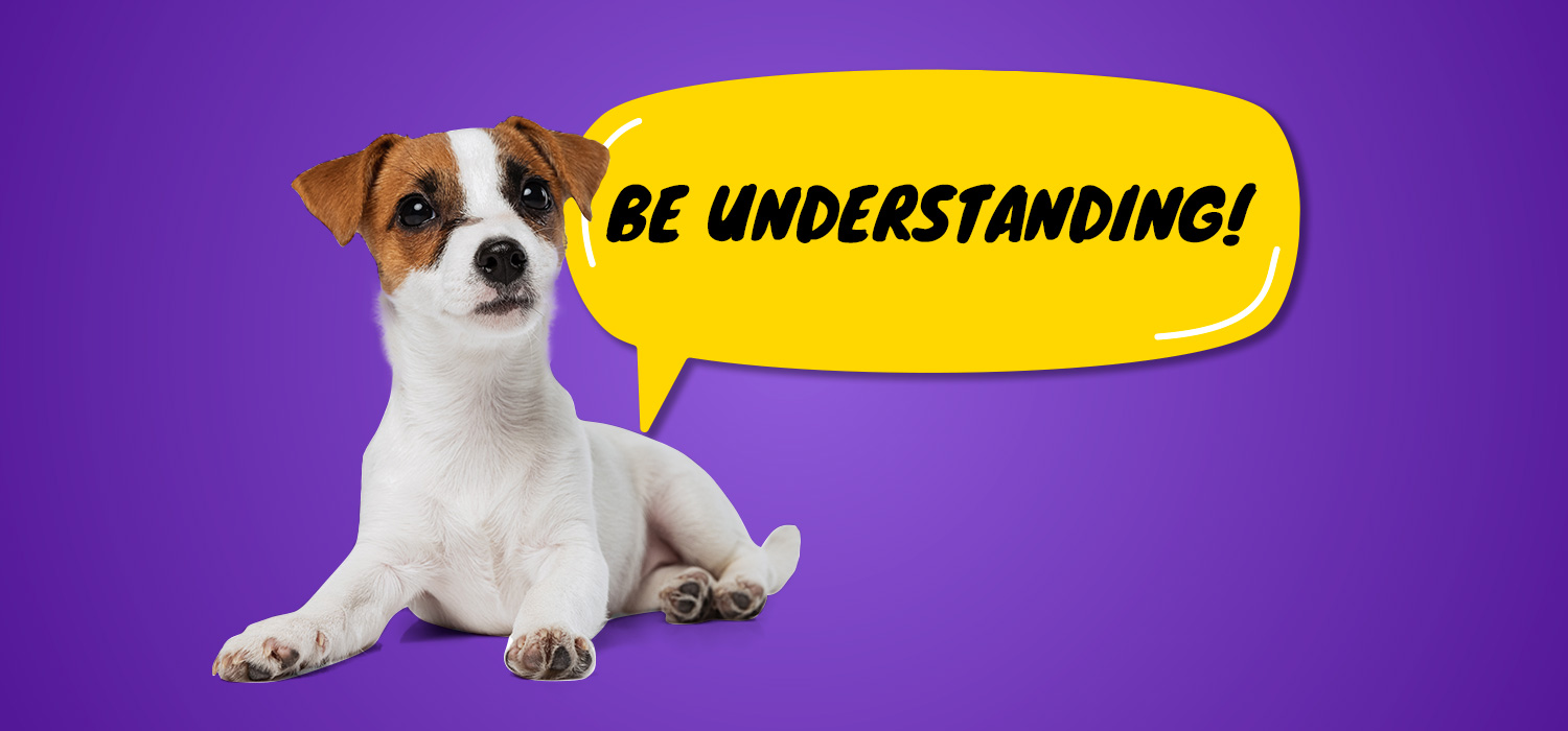 dog with text
