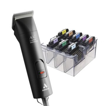 Andis AGC Black Clipper & Wahl Comb Guide Bundle