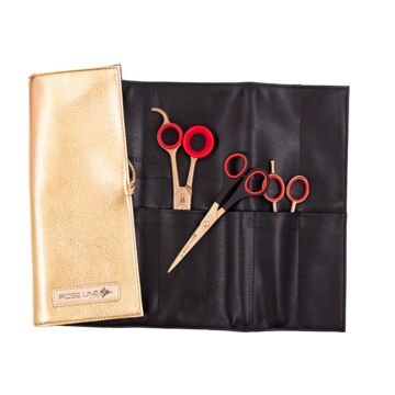 Roseline Gold Schereset mit Gratis Scherenetui - 3 Scheren