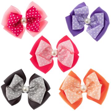Groom Professional Glamour Pearl Big Bow Collar 10 Pack