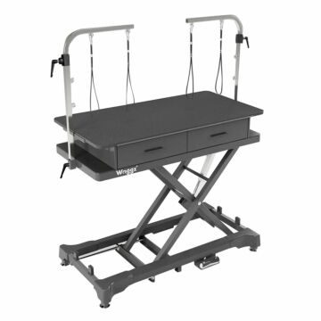 Waggz Store-Low Electric/Cordless Dog Grooming Table with Drawers Black