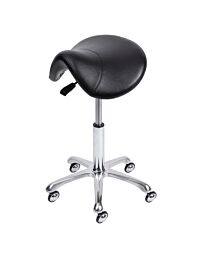 Groom Professional Bronco Saddle Stool Black With Non-Clog Wheels